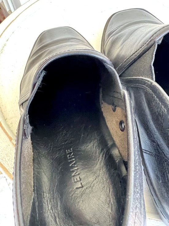 LEMAIRE Black Leather Slip On Shoes with Crepe Soles - 41/7.5 main image 12